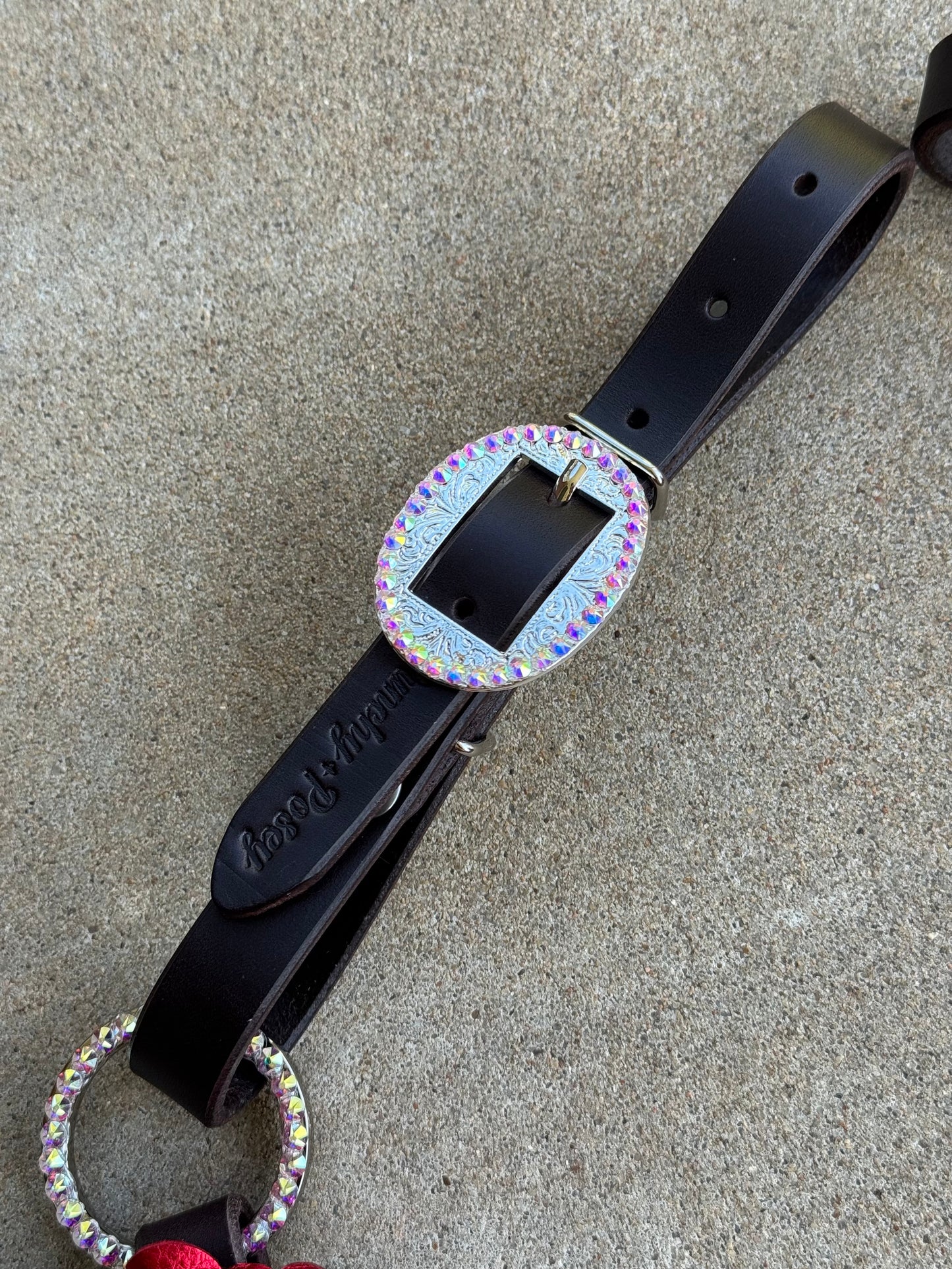 Metallic Red Bling Breast Collar
