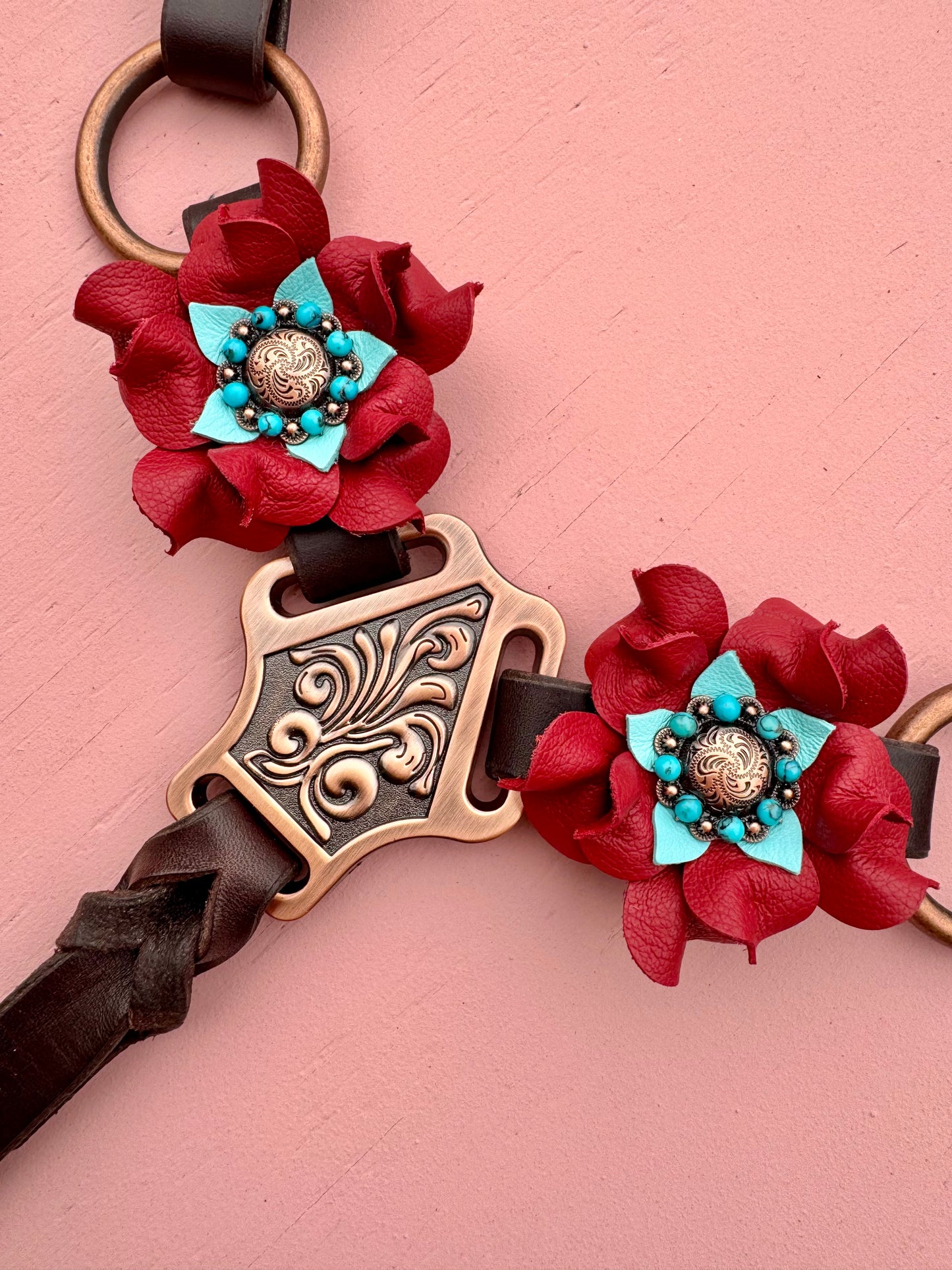 Red & Turquoise Ring Breast Collar