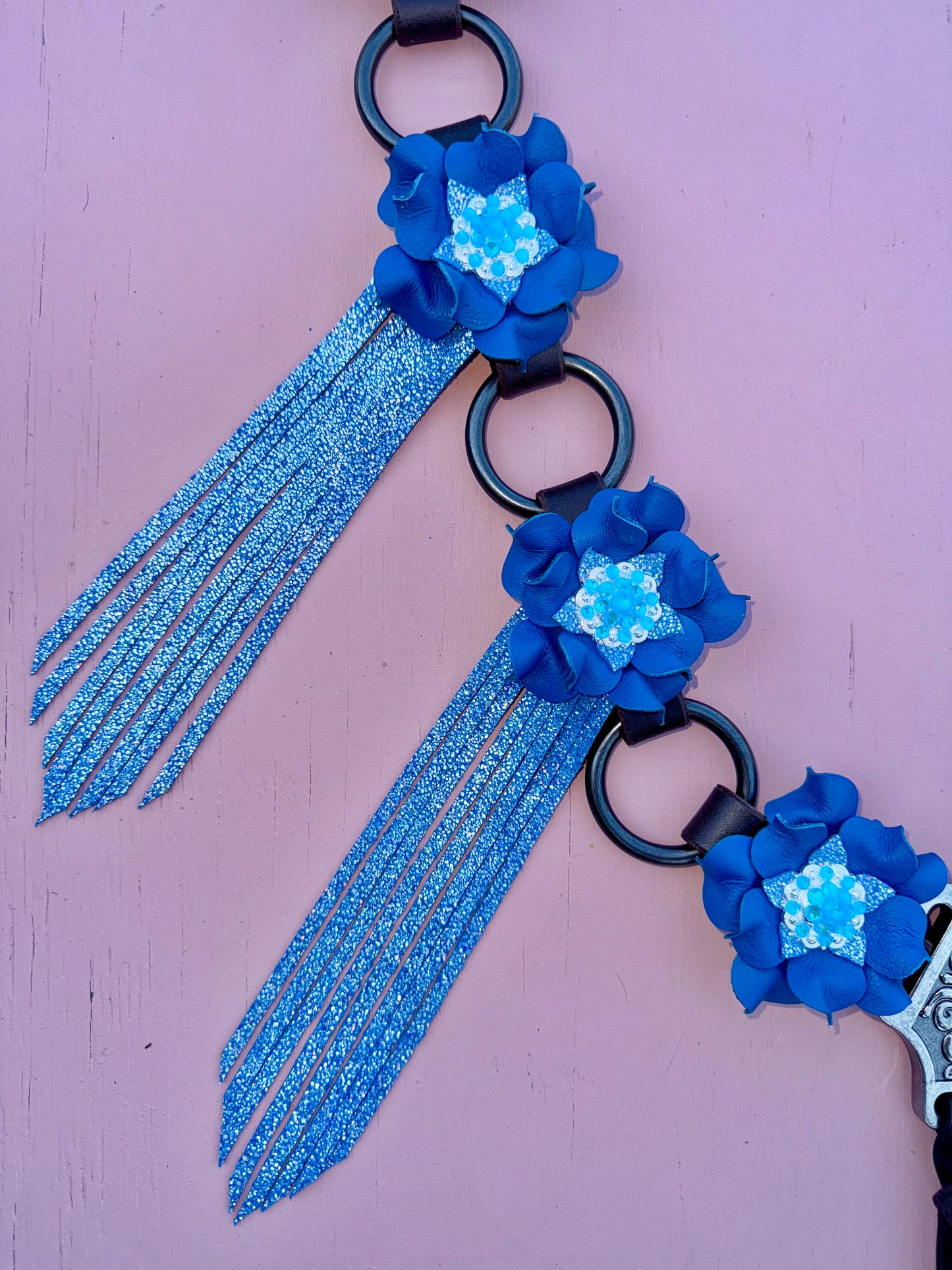 Blue Fringe Ring Breast Collar