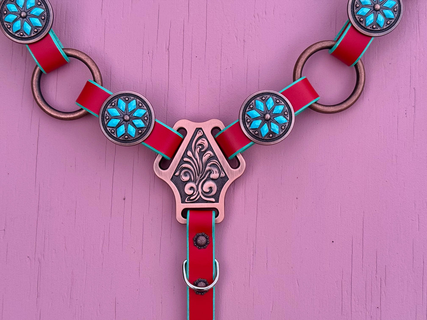 Red Turquoise Ring Breast Collar