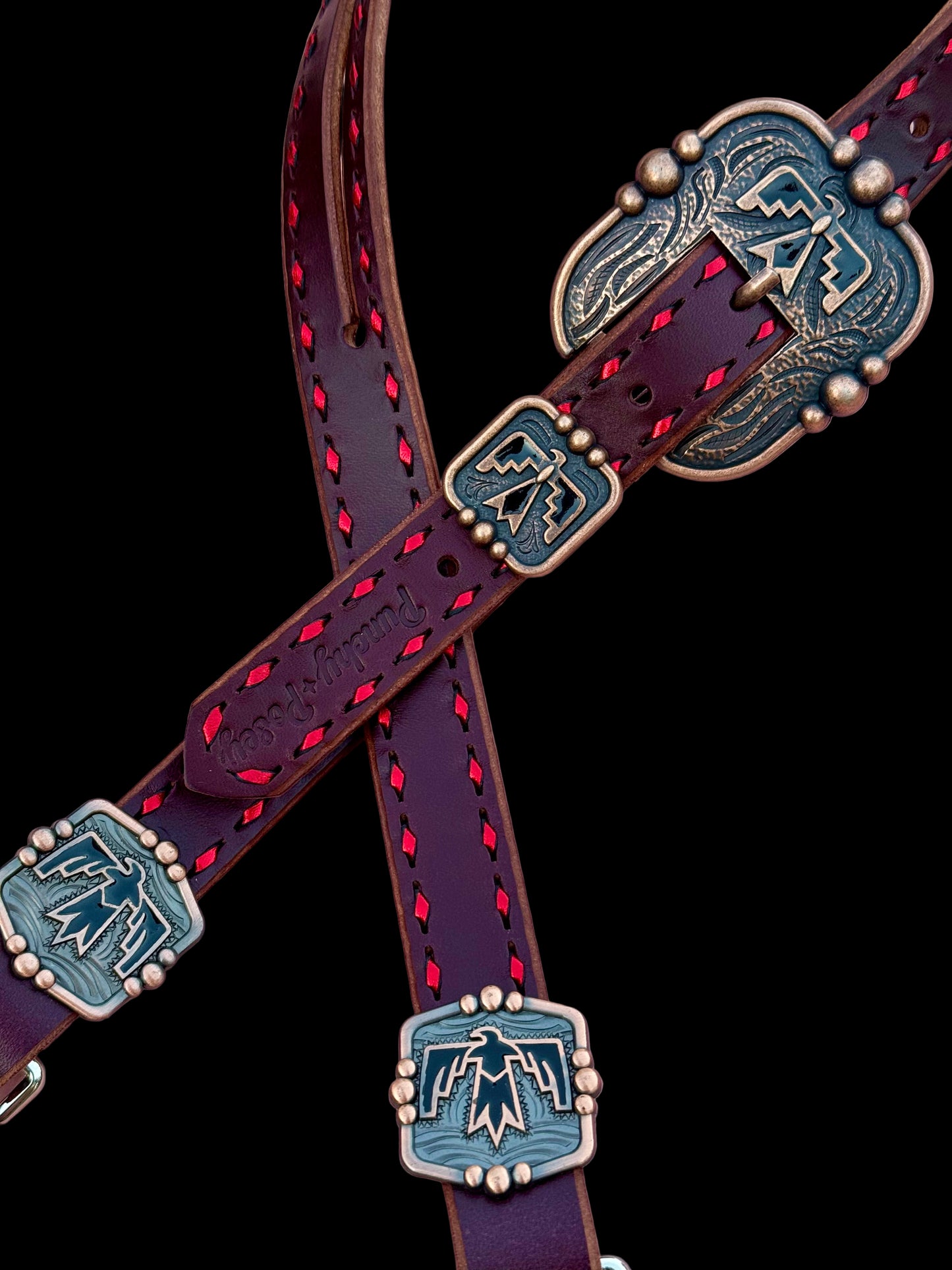 Metallic Red Thunderbird Headstall