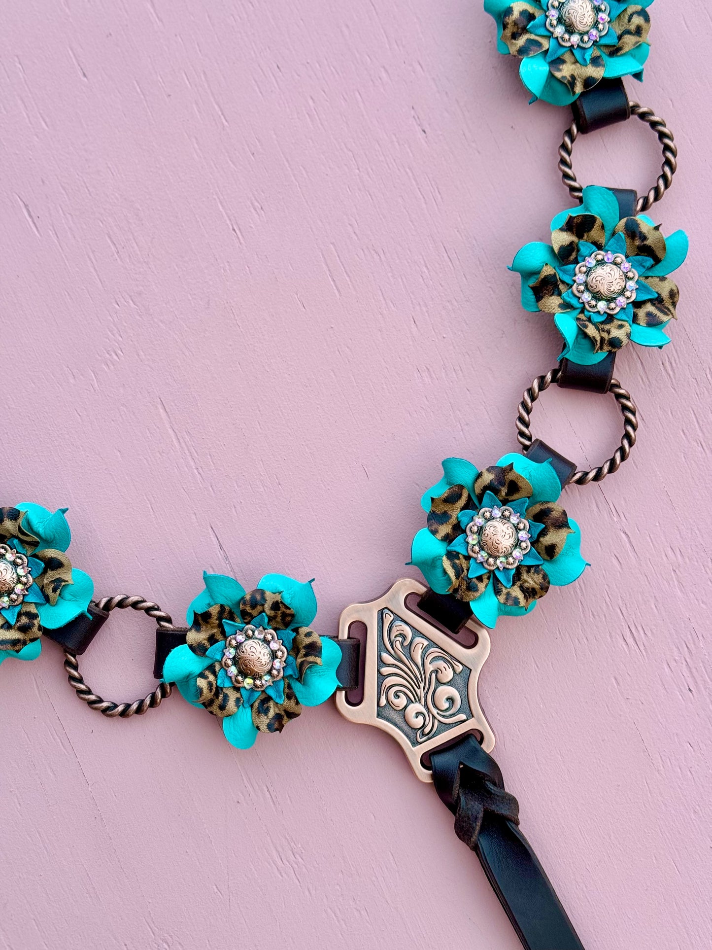 Turquoise Cheetah Ring Breast Collar