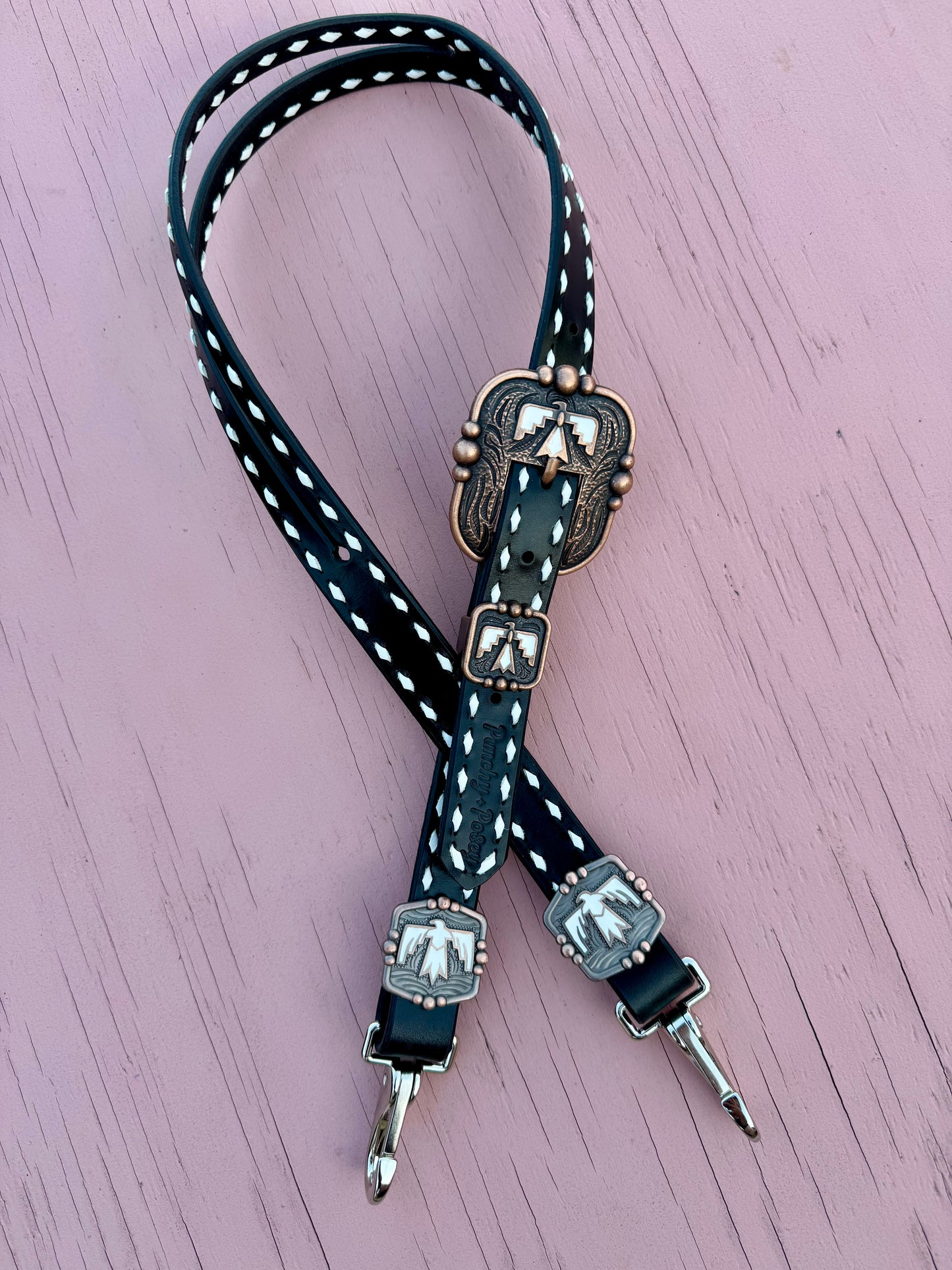 Black and White Thunderbird Headstall