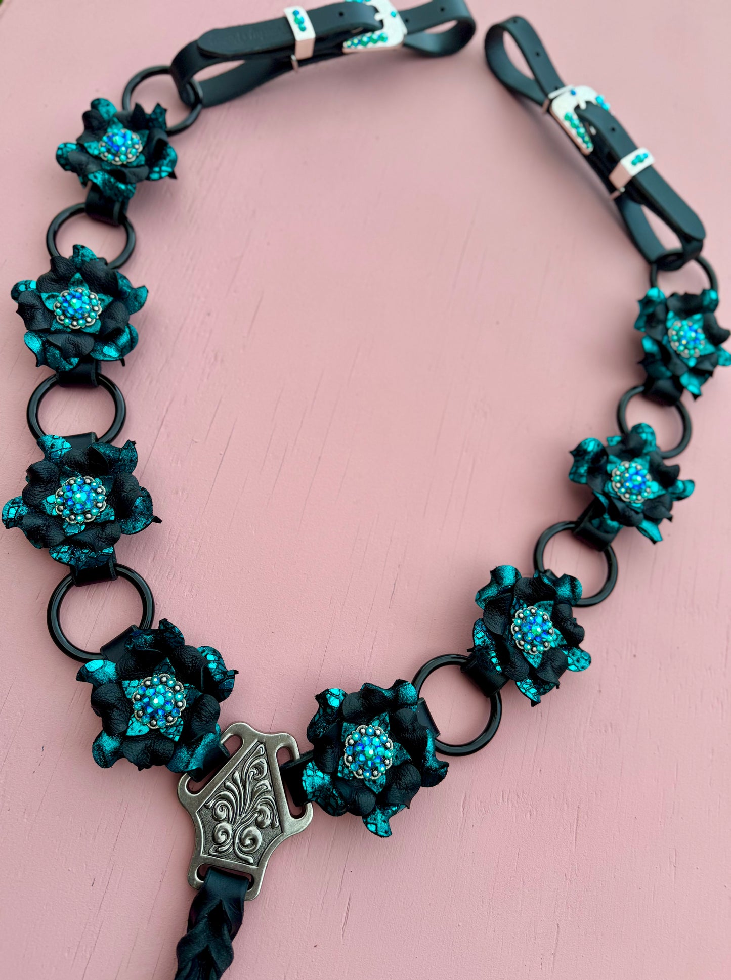 Black & Turquoise Ring Breast Collar