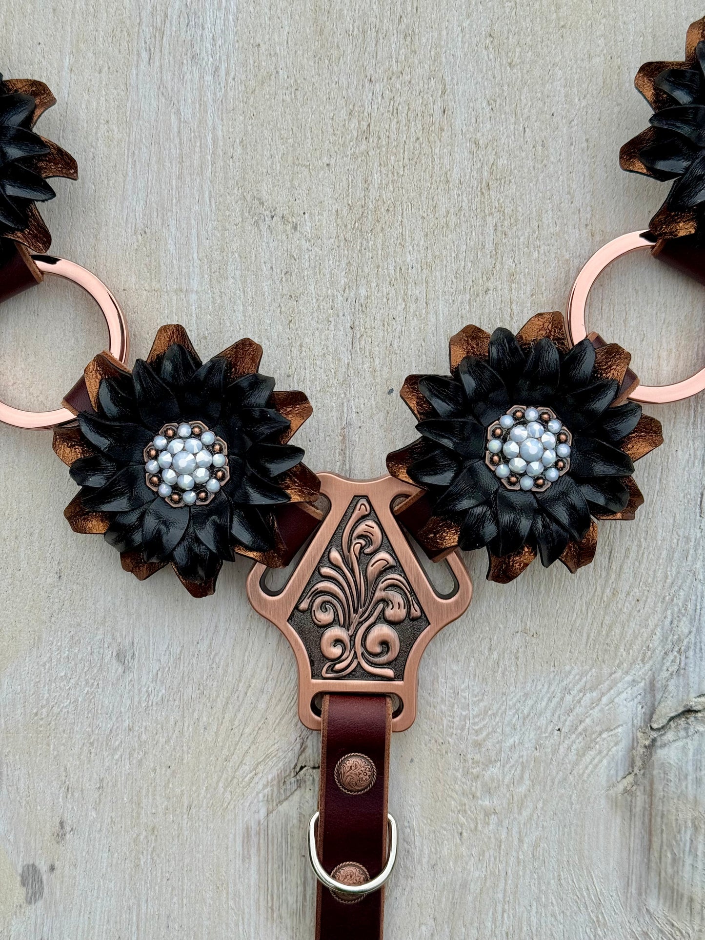 Black Rose Gold Ring Breast Collar
