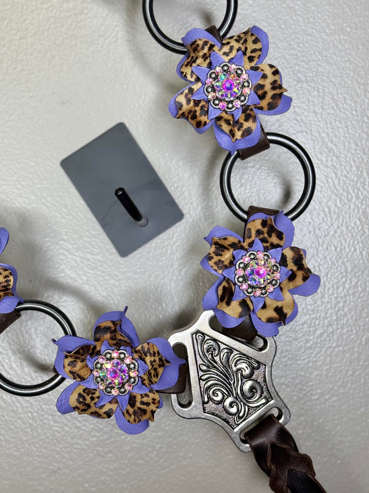 Lilac Cheetah Posey Ring Breast Collar