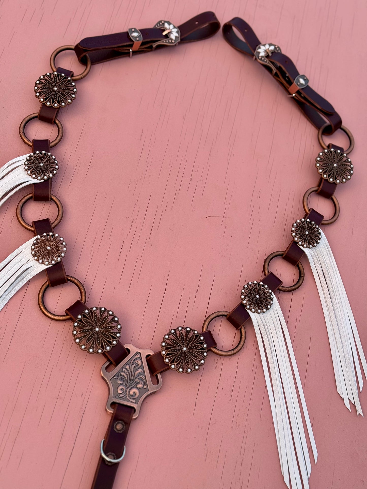 Fringe Concho Ring Breast Collar