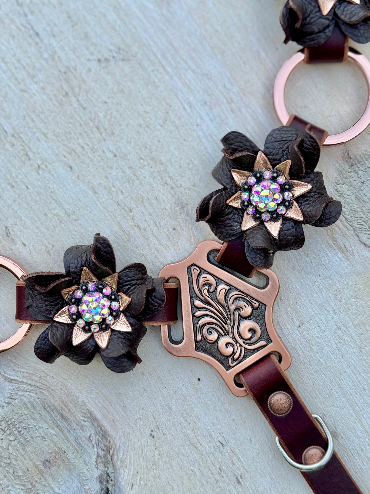 Chocolate Rose Gold Ring Breast Collar