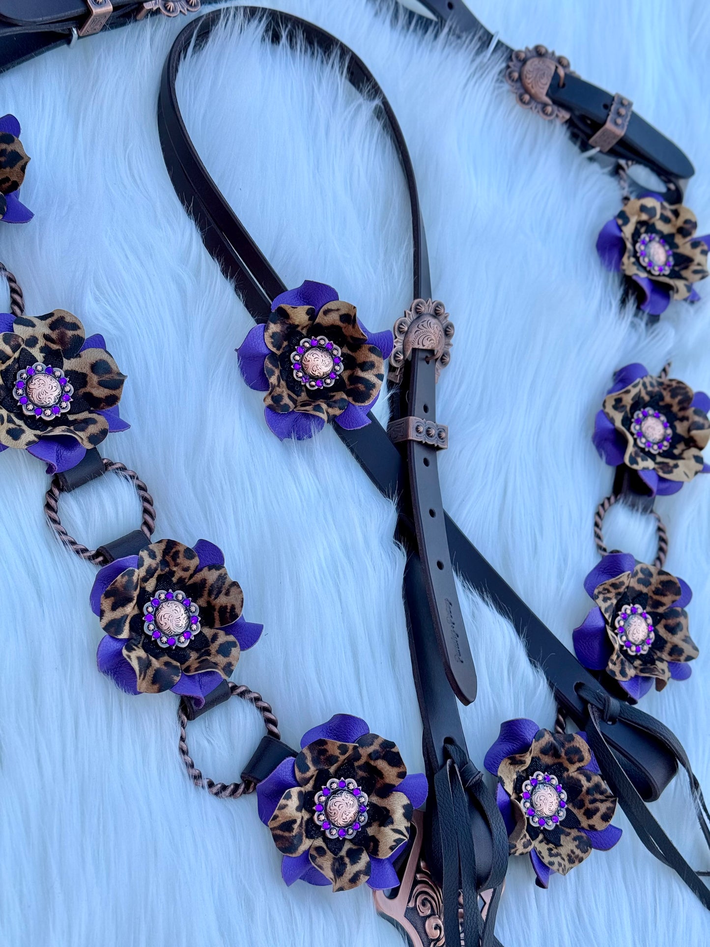 Purple Cheetah Ring Breast Collar