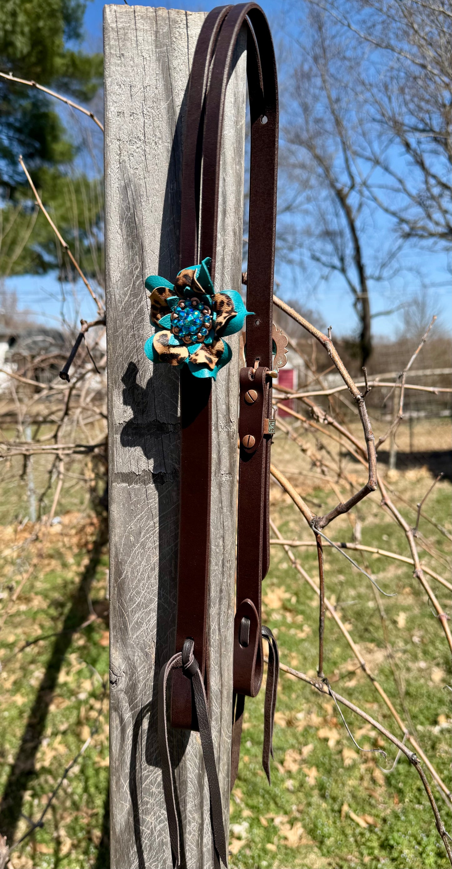 Dark Turquoise Cheetah Ring Breast Collar