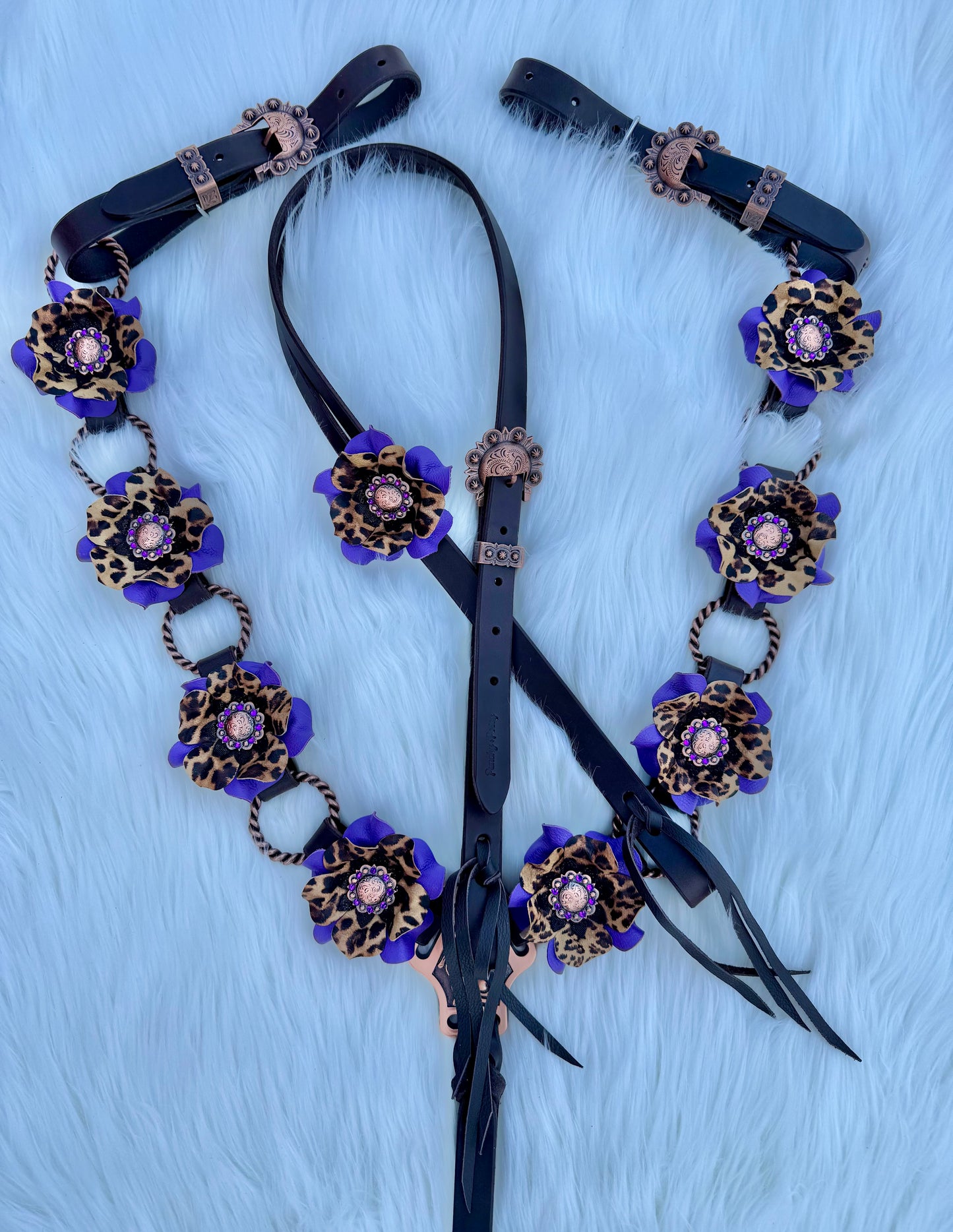 Purple Cheetah Ring Breast Collar