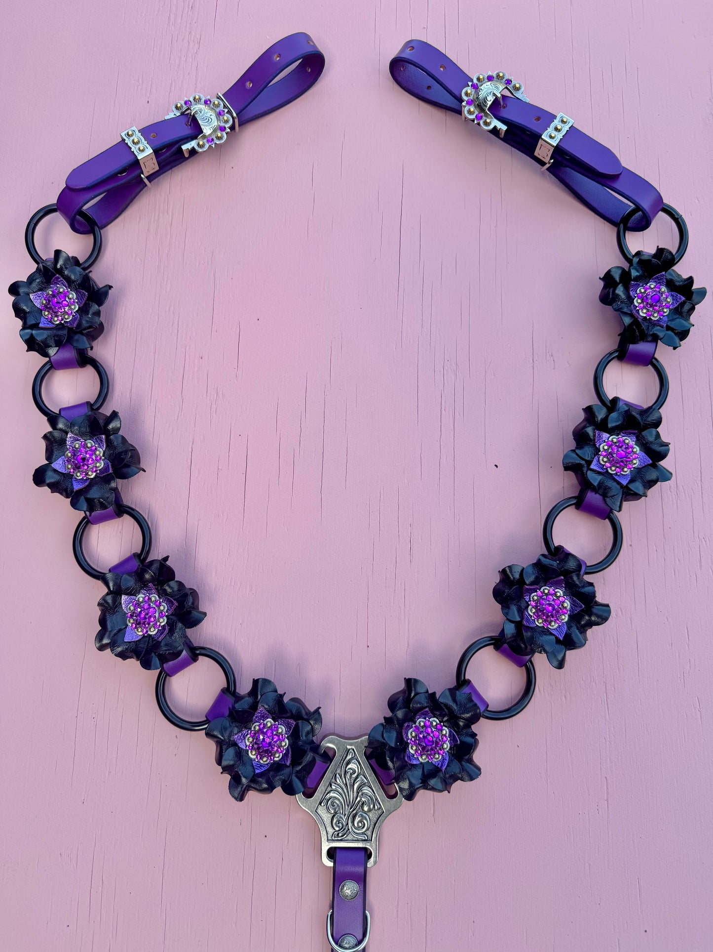 Purple Black Ring Breast Collar