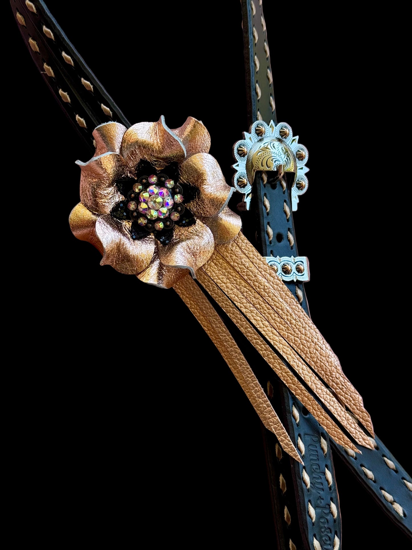 Black Rose Gold Headstall