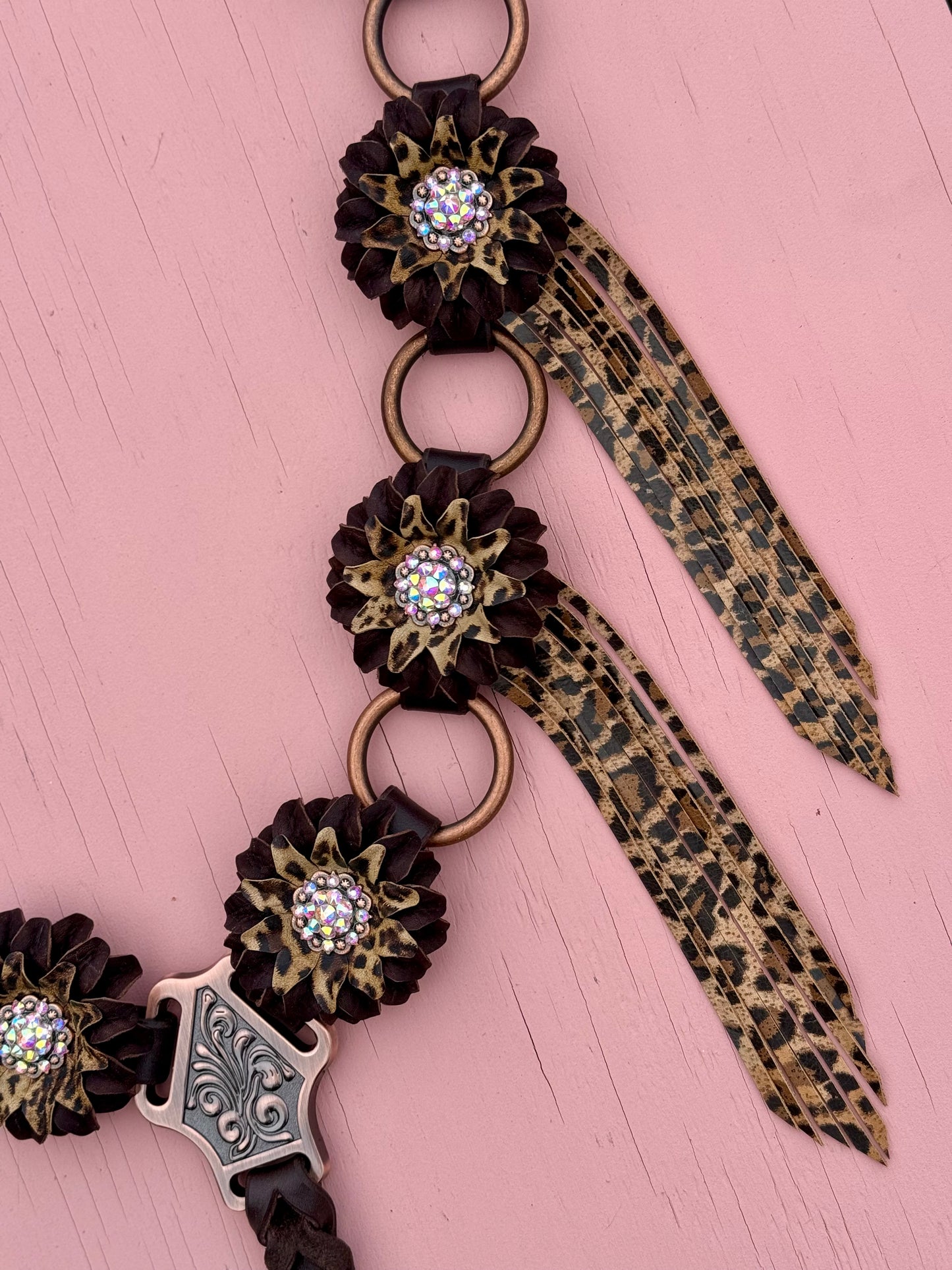 Cheetah Sunflower Ring Breast Collar