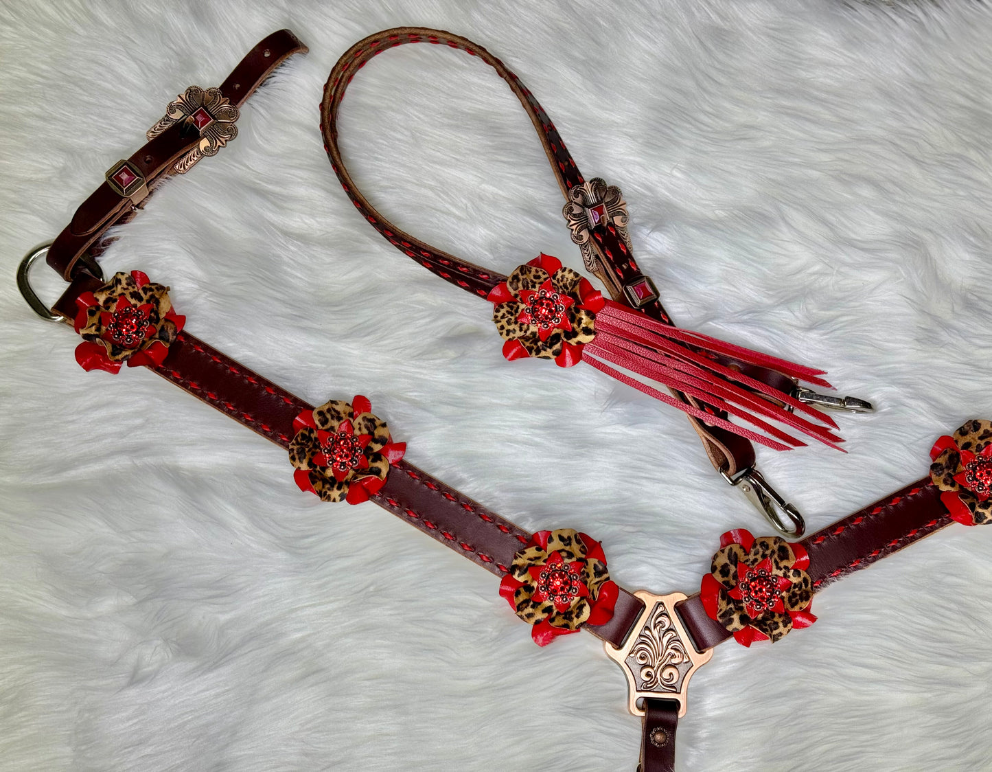 Red Cheetah Posey Tack Set