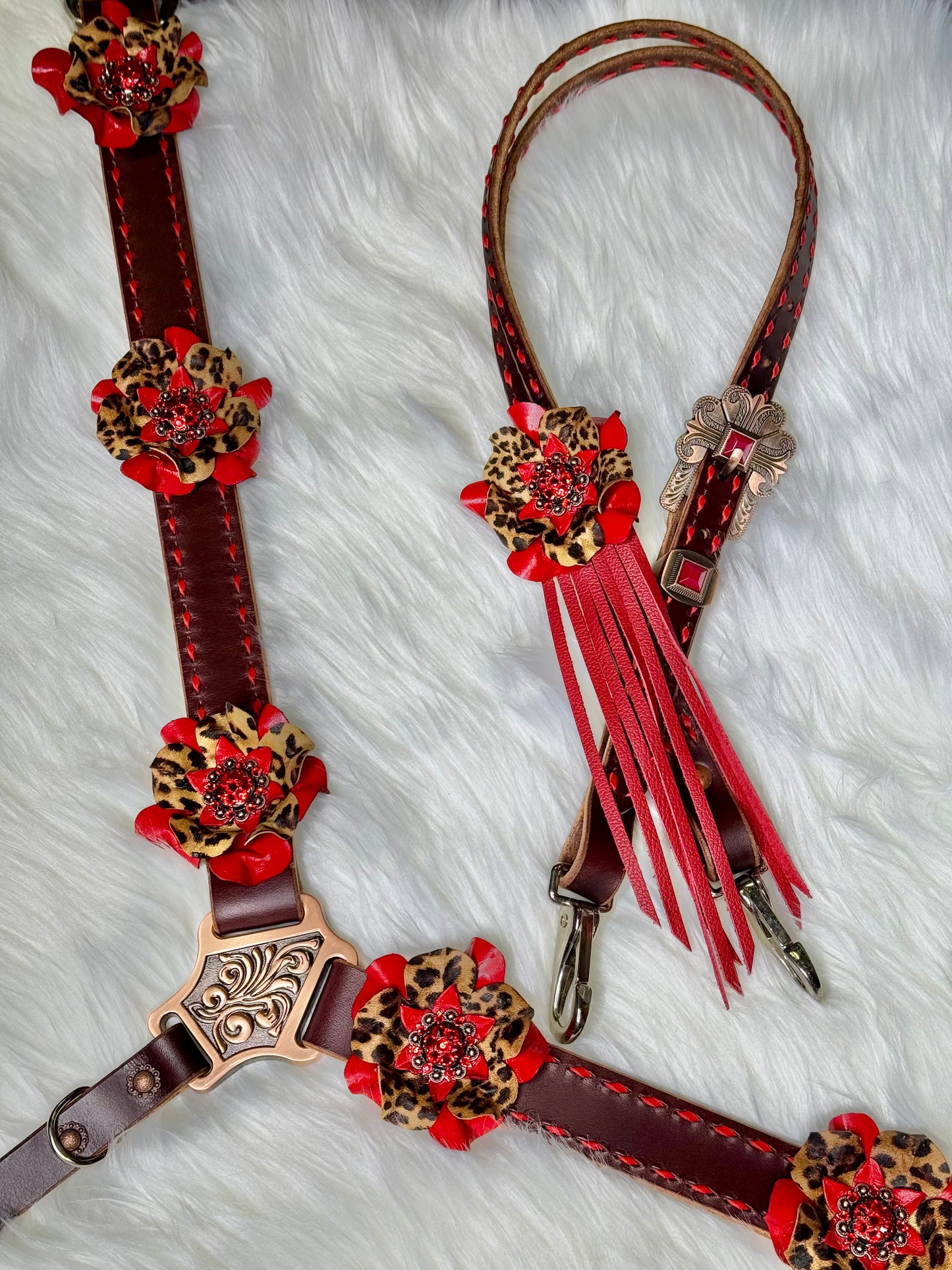 Red Cheetah Posey Tack Set