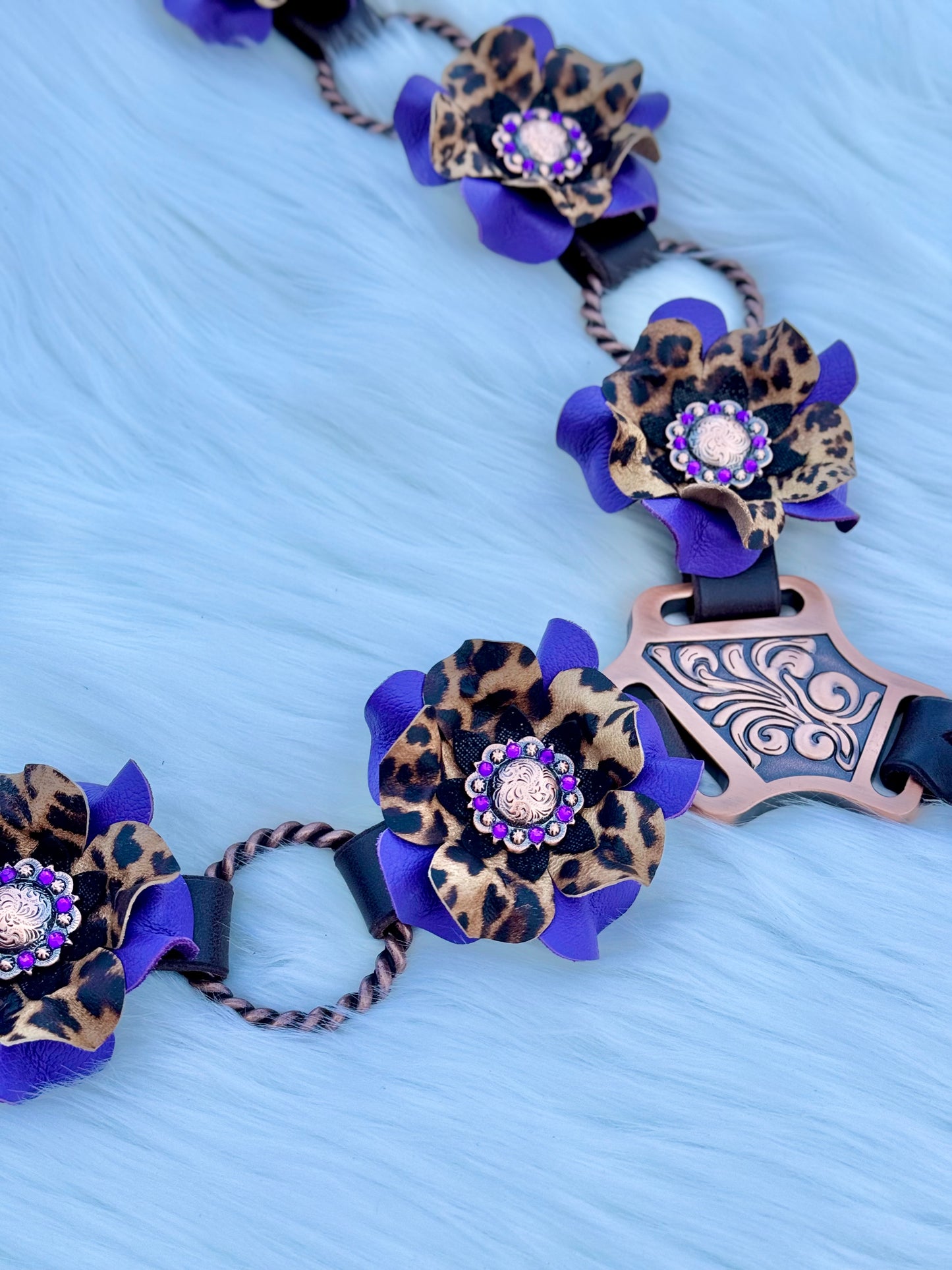 Purple Cheetah Ring Breast Collar