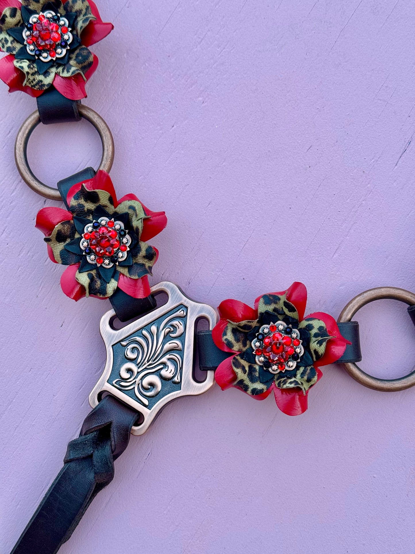 Red Cheetah Ring Breast Collar