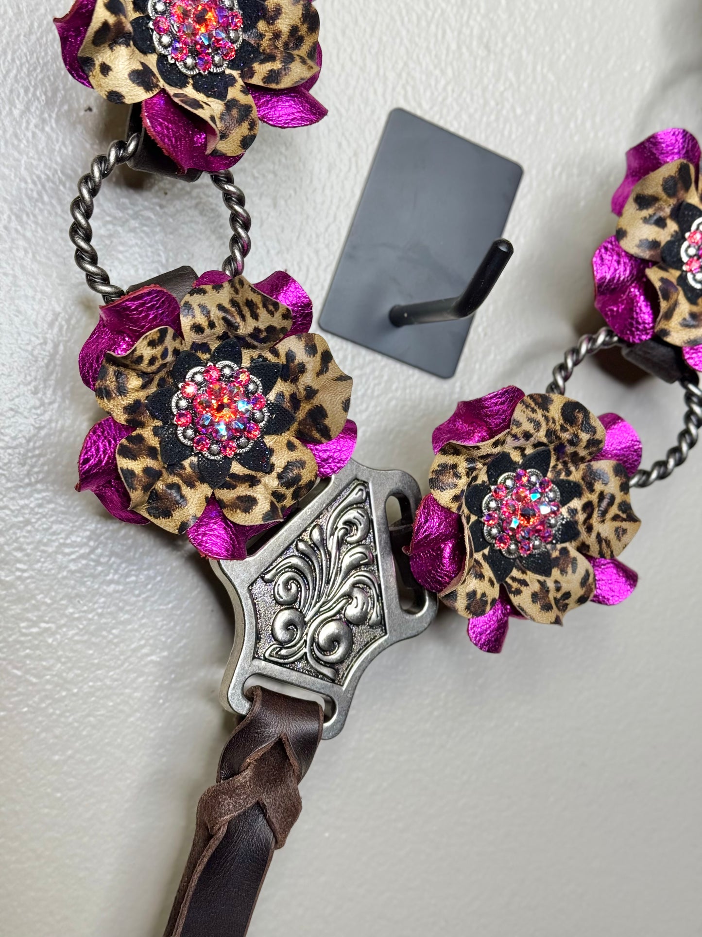 Pink Cheetah Posey Ring Breast Collar