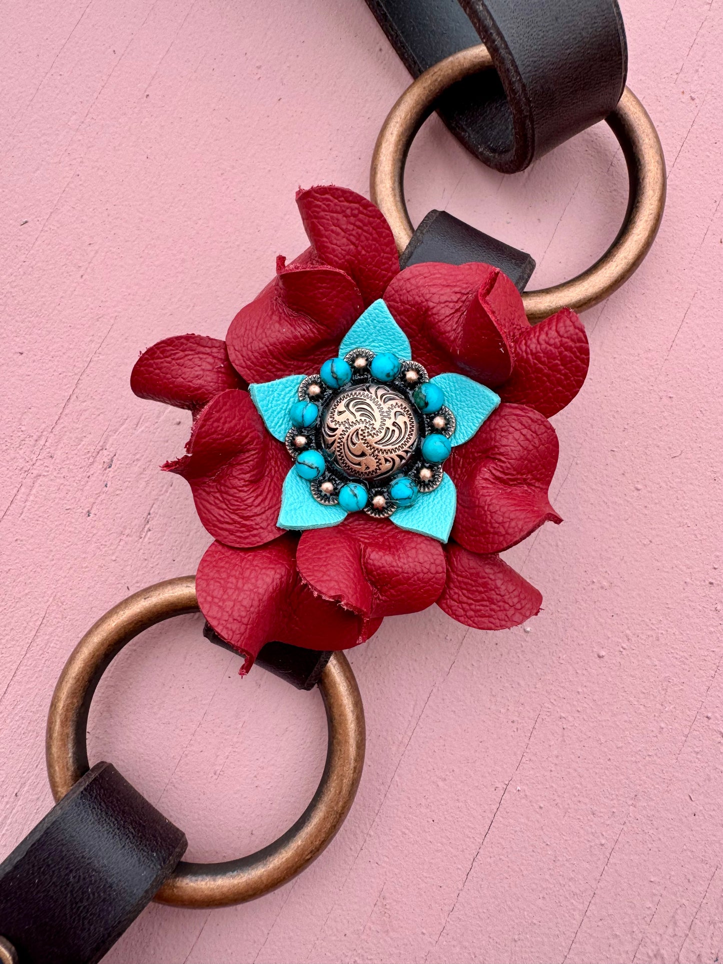 Red & Turquoise Ring Breast Collar