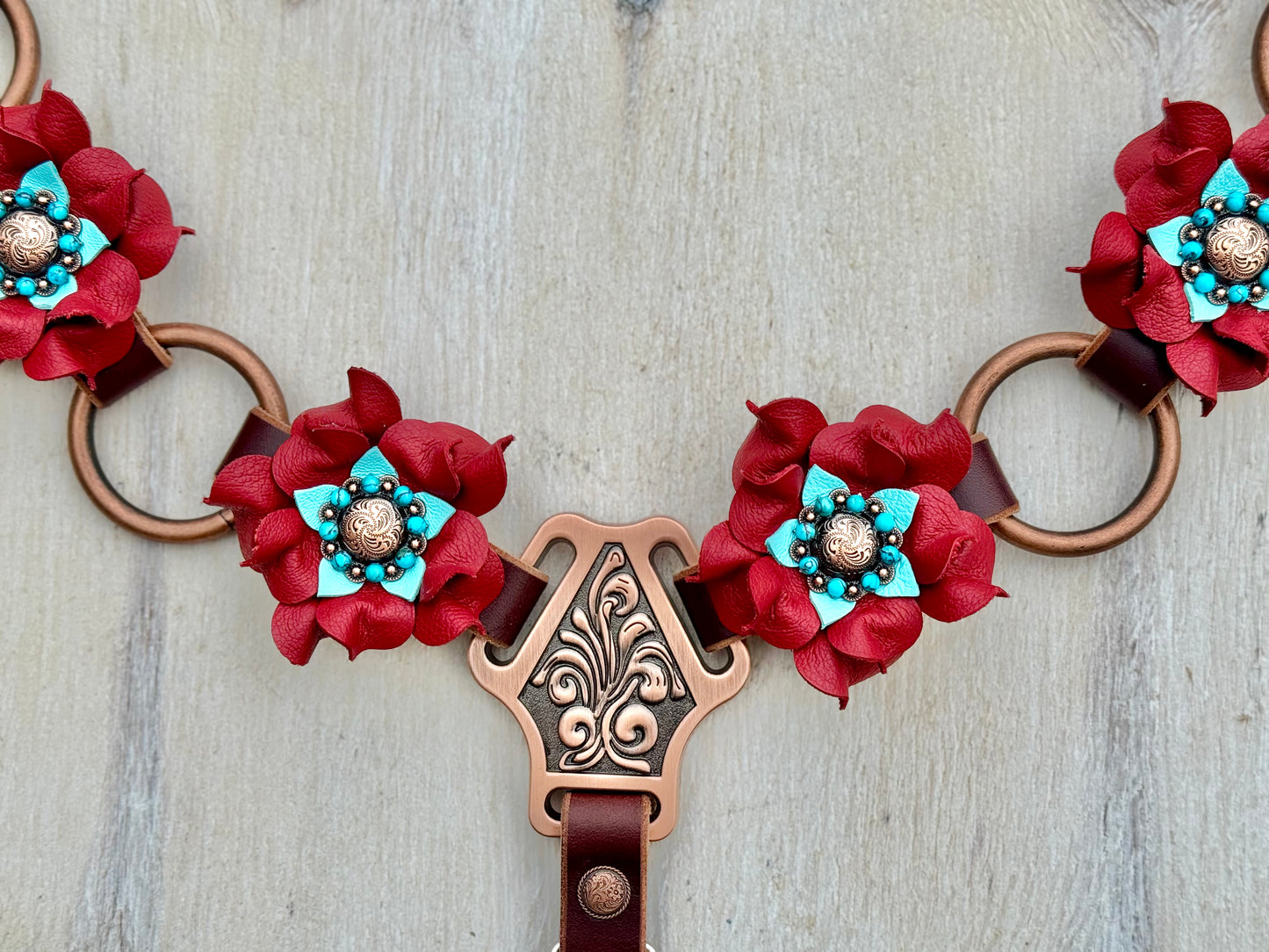 Red Turquoise Ring Breast Collar