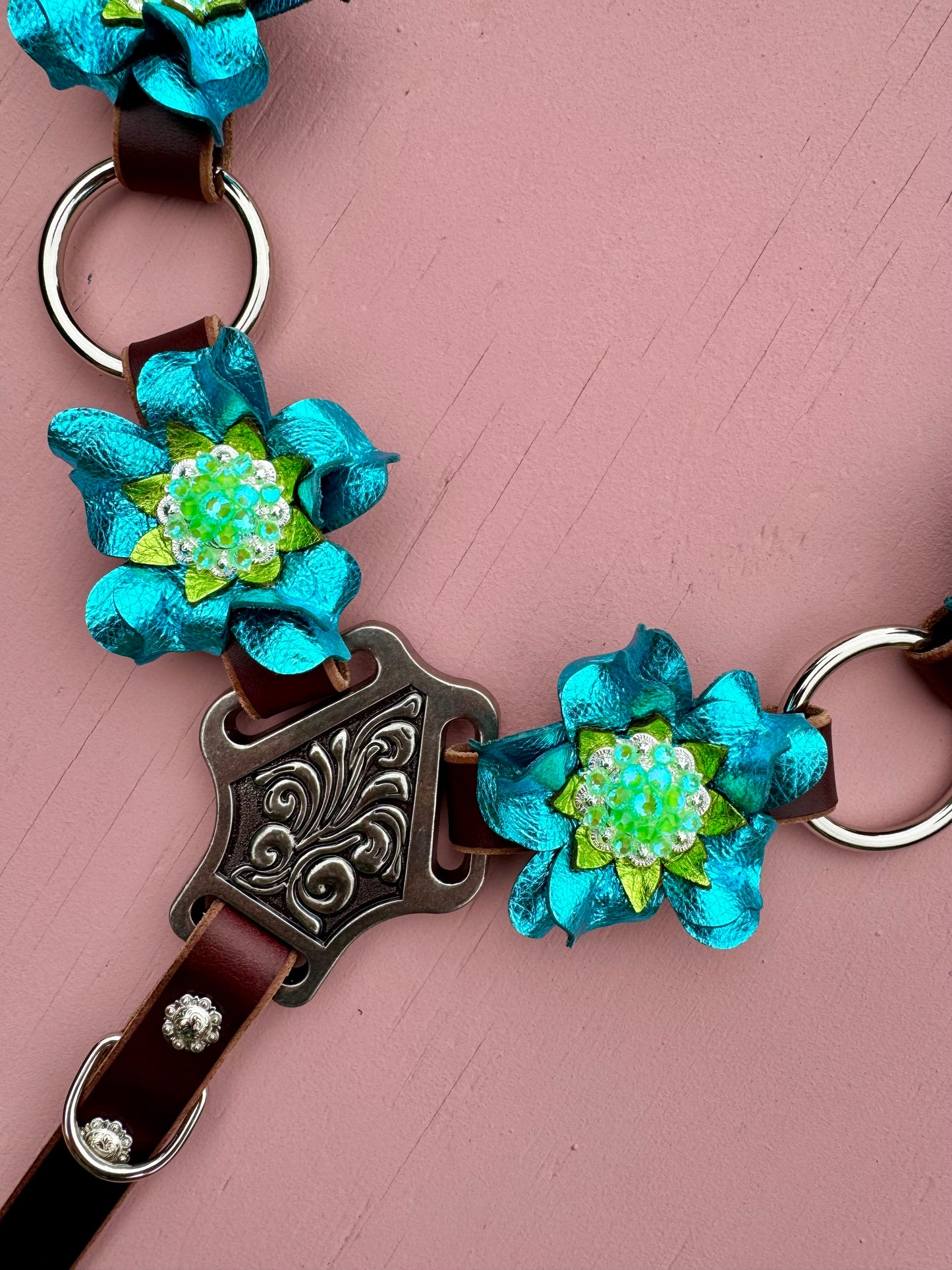 Turquoise Lime Ring Breast Collar