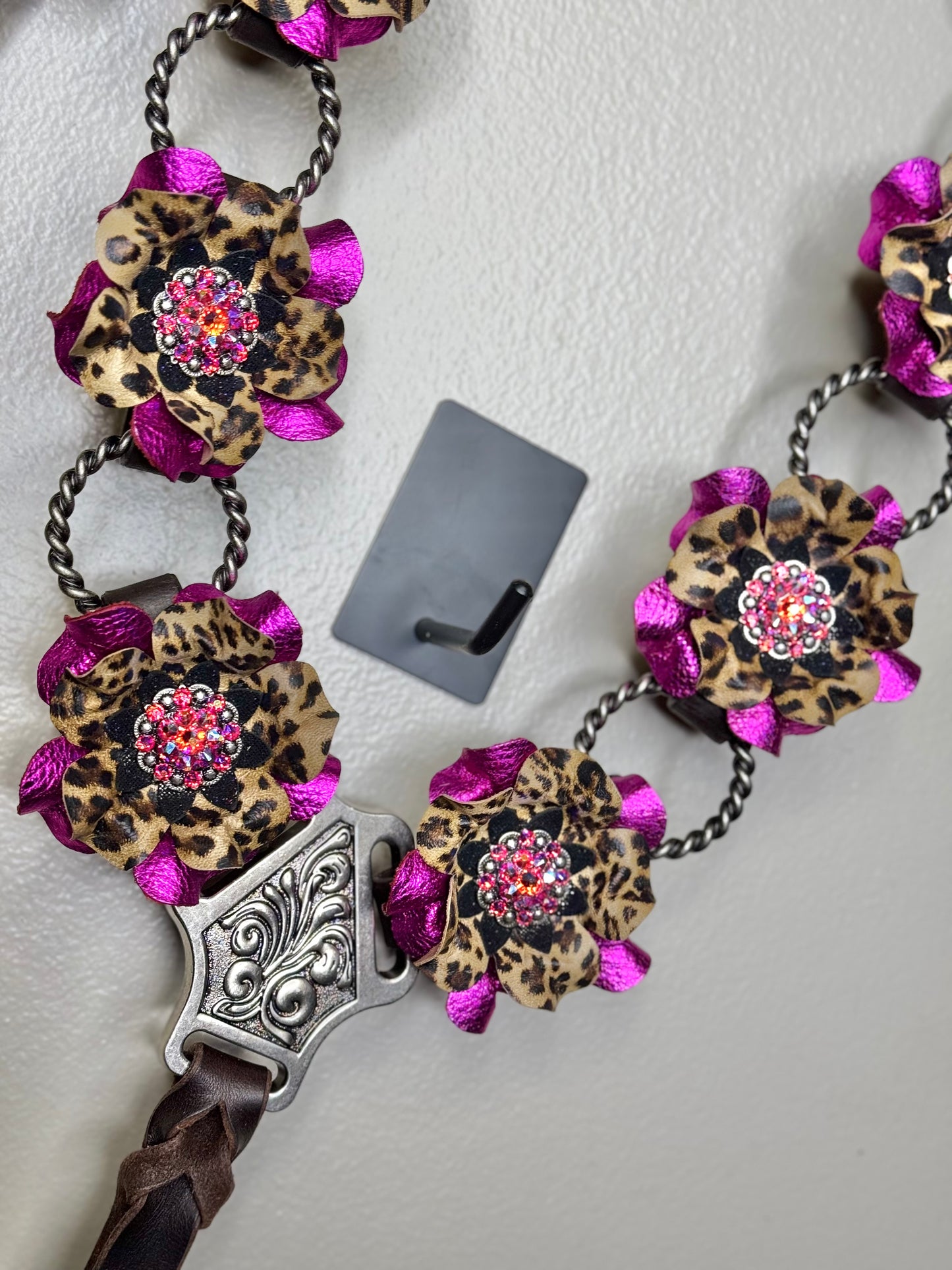 Pink Cheetah Posey Ring Breast Collar