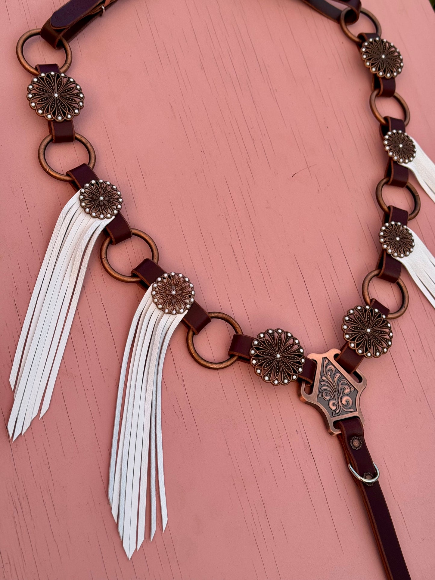 Fringe Concho Ring Breast Collar