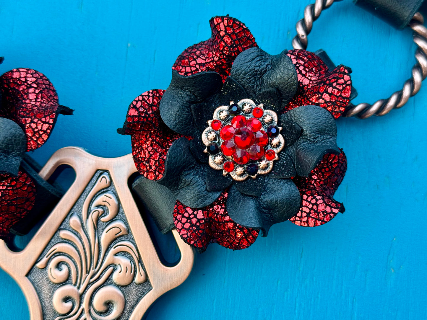 Red/Black Posey Ring Breast Collar