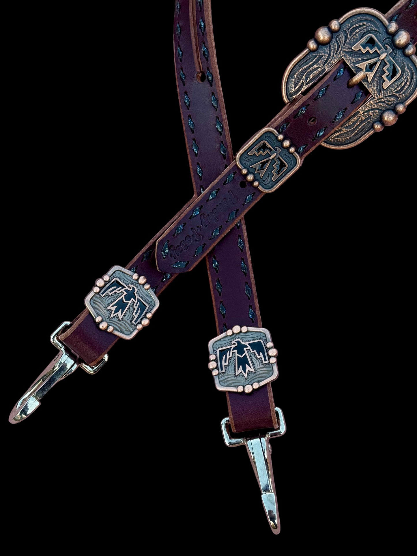 Black Glitter Thunderbird Headstall
