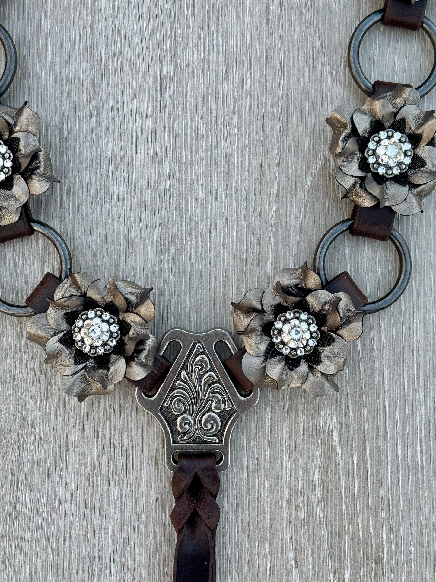 Metallic Grey Posey Ring Breast Collar