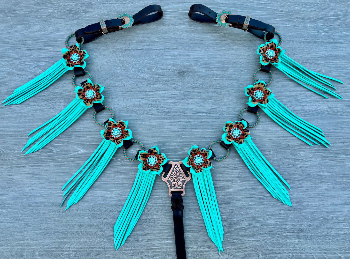 Mint Cheetah Ring Breast Collar