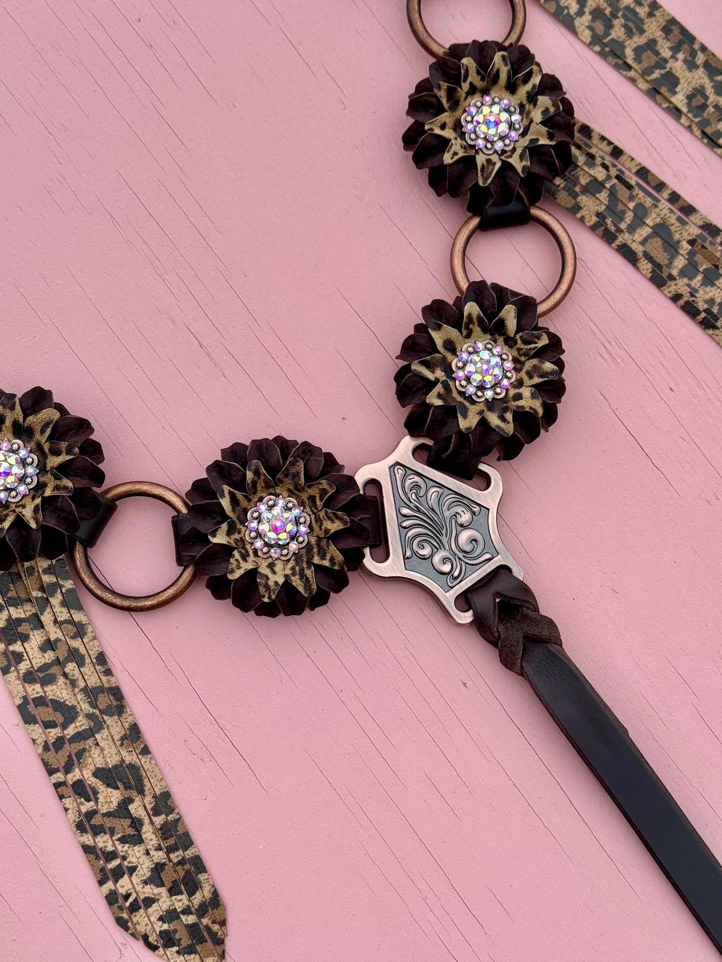 Cheetah Sunflower Ring Breast Collar