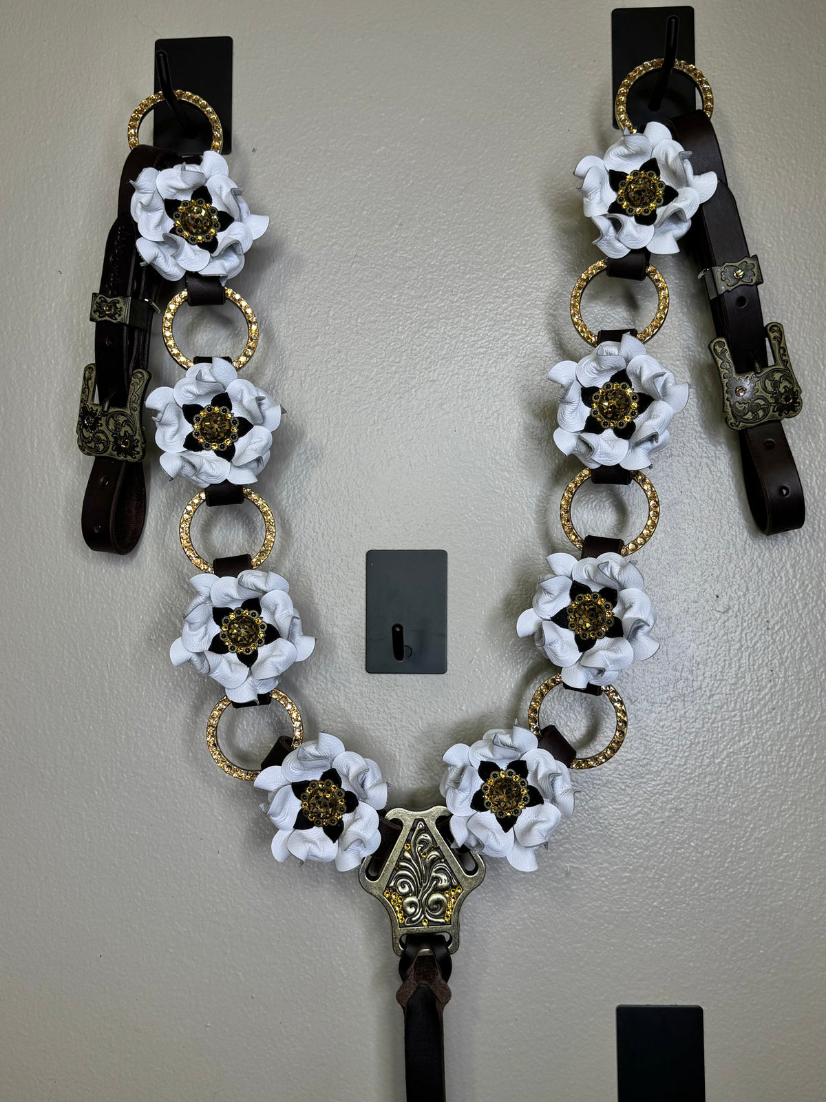 White Gold Bling Breast Collar