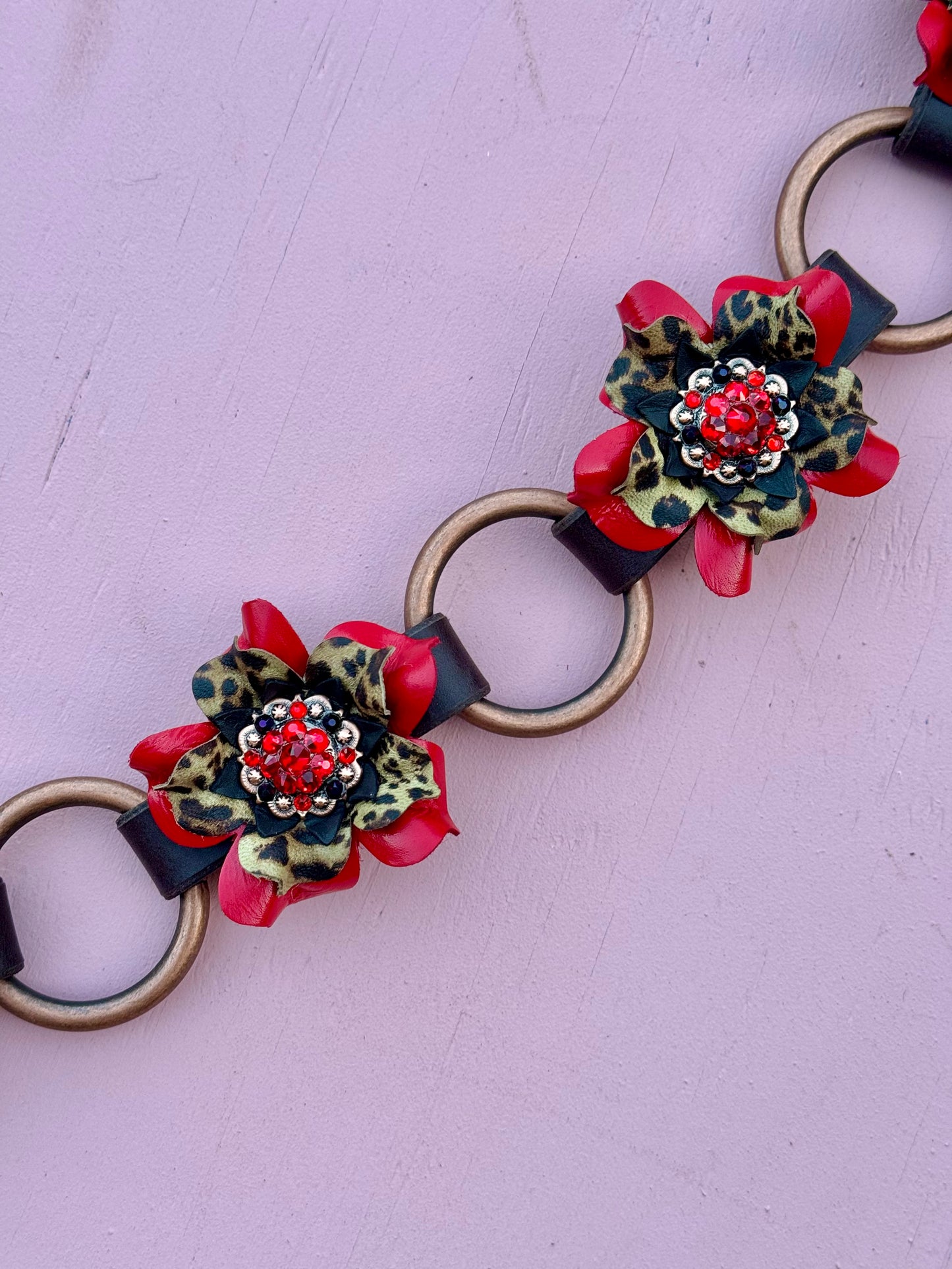 Red Cheetah Ring Breast Collar