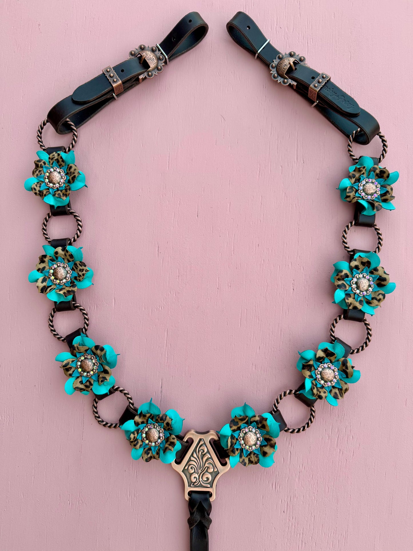 Turquoise Cheetah Ring Breast Collar