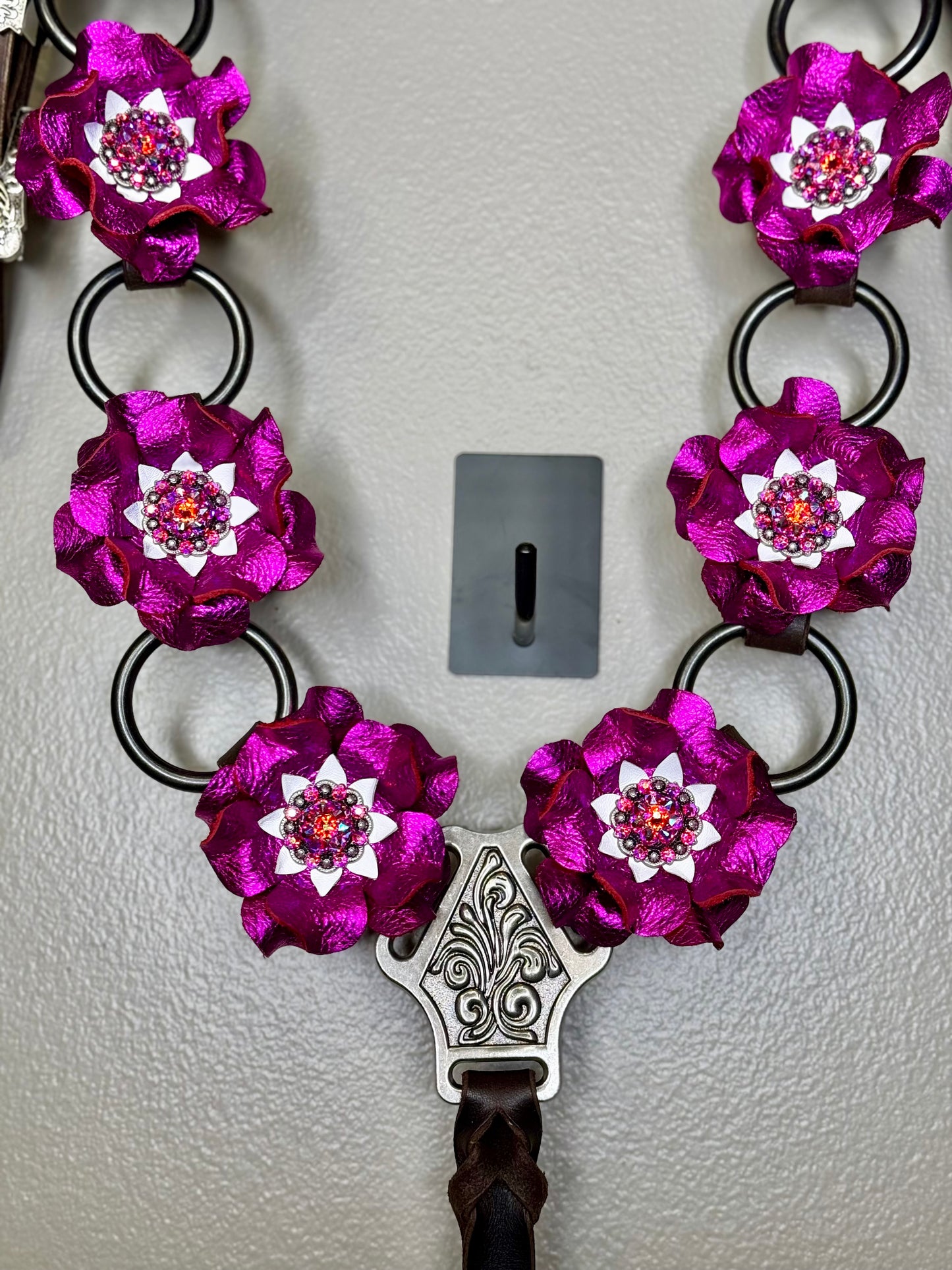 Metallic Hot Pink Ring Breast Collar