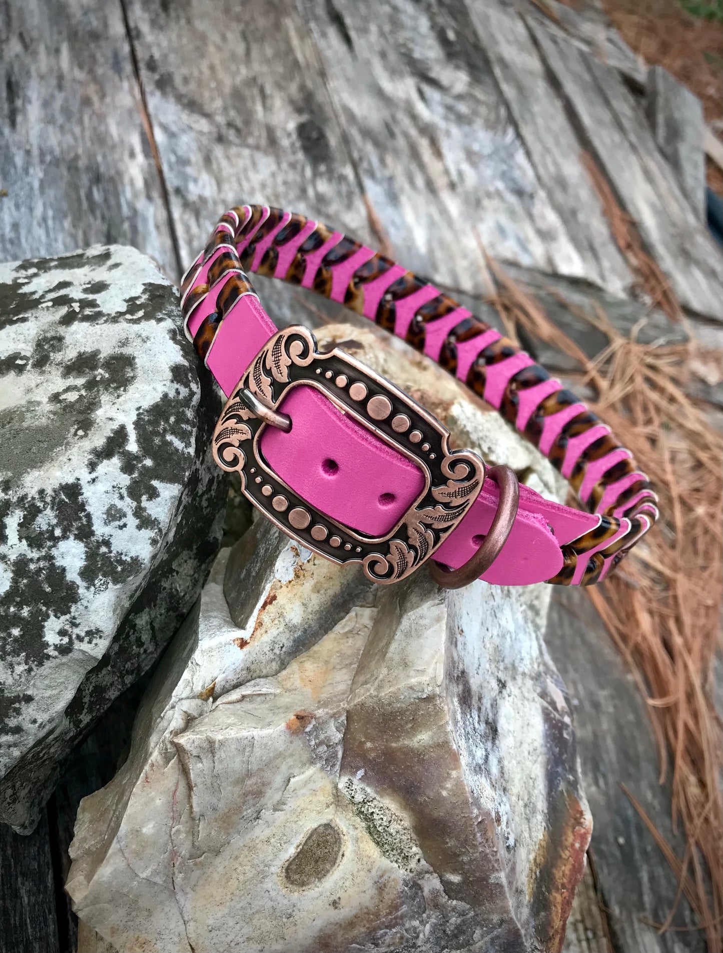 Leopard Laced Dog Collar