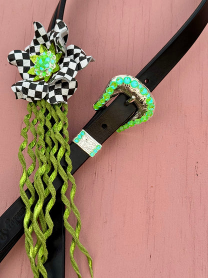 Checker Lime Headstall