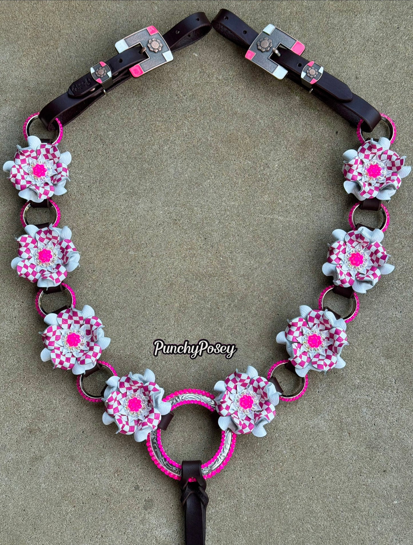 Pink Checker Breast Collar