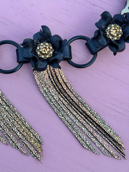 Black Gold Fringe Ring Brest Collar