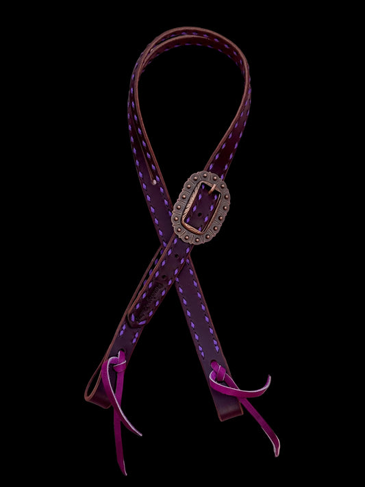 Purple Buckstitch Headstall