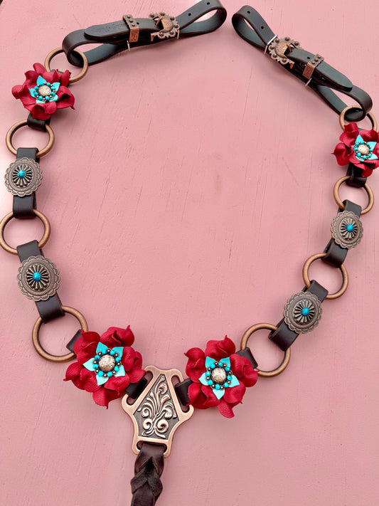 Red & Turquoise Ring Breast Collar