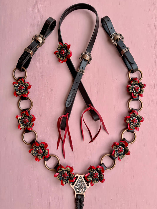 Red Cheetah Ring Breast Collar