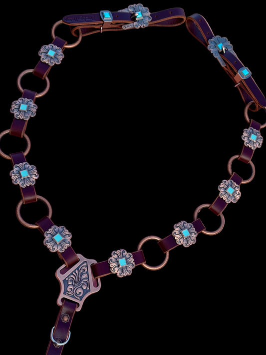 Turquoise Concho Ring Breast Collar