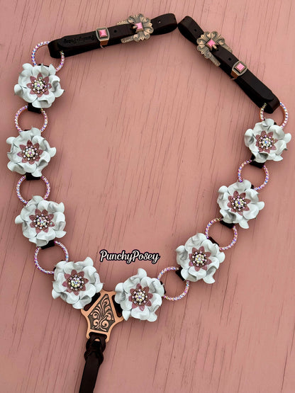 White Bling Ring Breast Collar