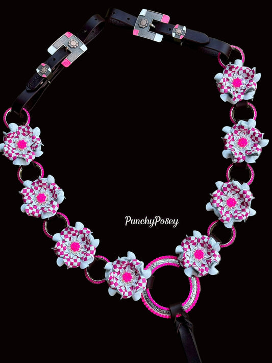 Pink Checker Breast Collar