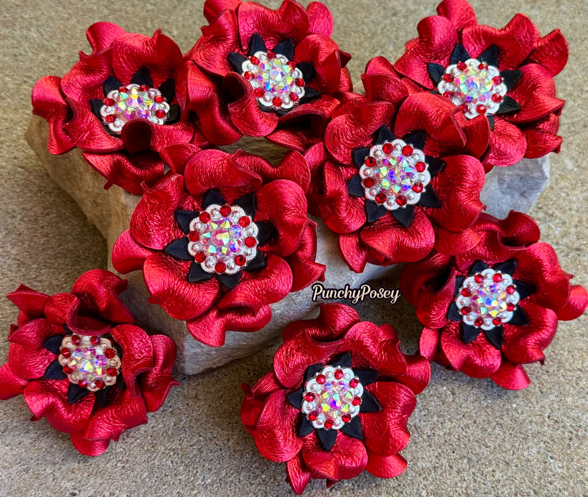 Metallic Red Posies