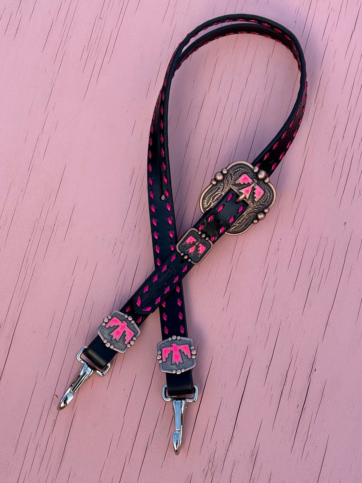 Black Hot Pink Thunderbird Headstall