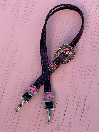 Black Hot Pink Thunderbird Headstall